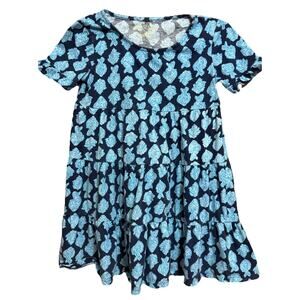Lilly Pulitzer Girls 4/5 (kids) Navy Low Tide-Any Fin For You Dress-100% Cotton